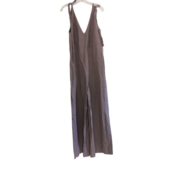 Black Ficus Summer 100% Linen Jumpsuit in Latte NWOT Size XS Women's - Picture 3 of 8